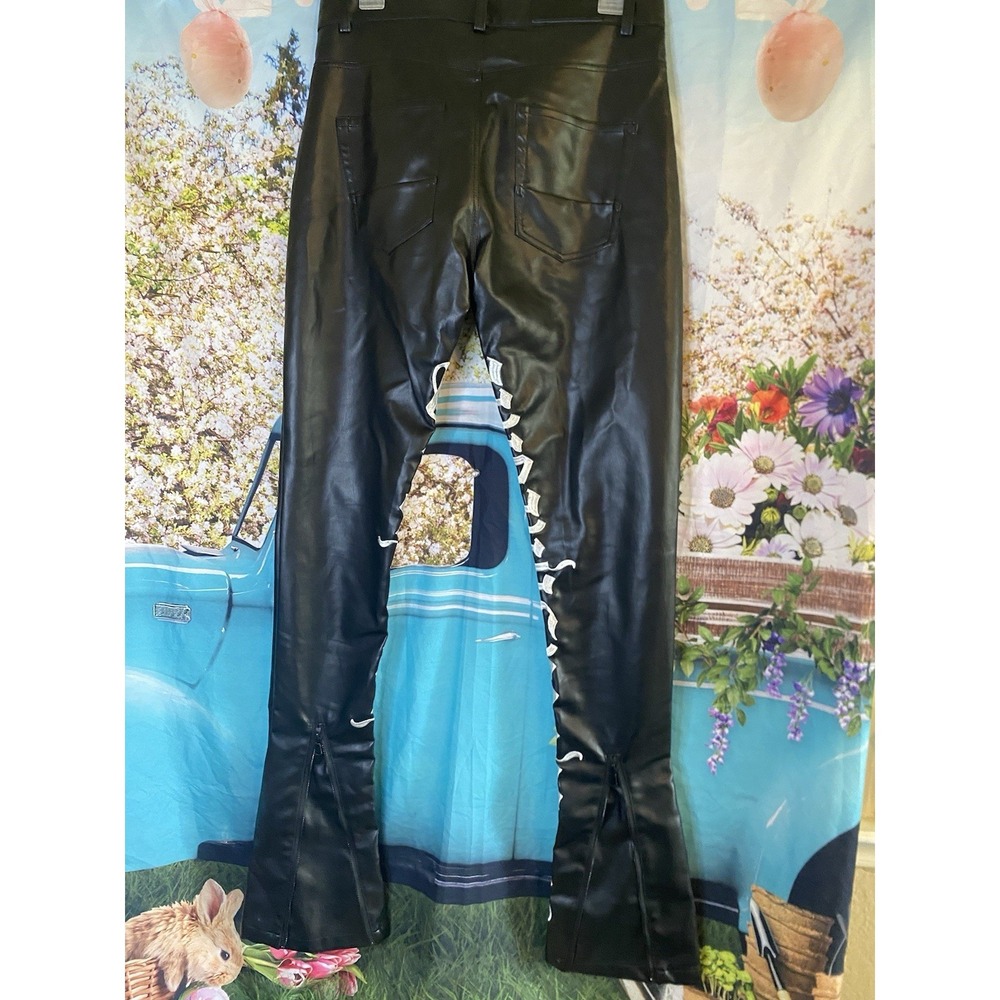 GFTD LA Graphic Denim Leather Pants Size 30 - Picture 9 of 9